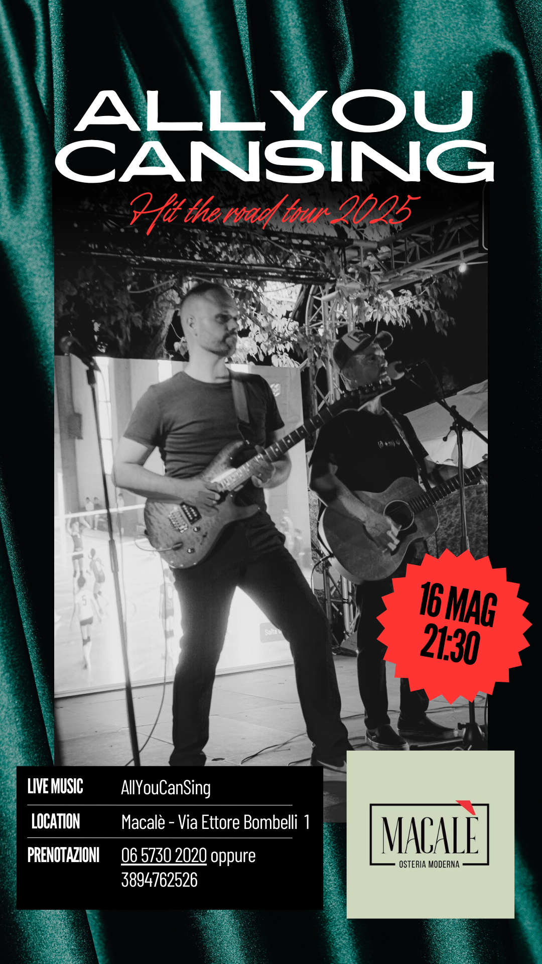 Locandina ufficiale AllYouCanSing Live 2025