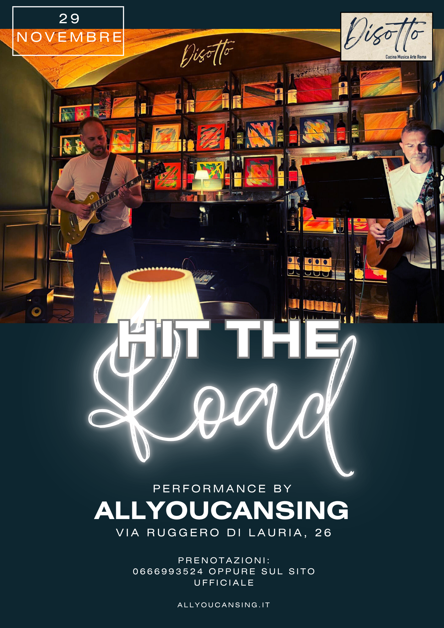 AllYouCanSing HIT THE ROAD live Disotto Roma 29 novembre 2025